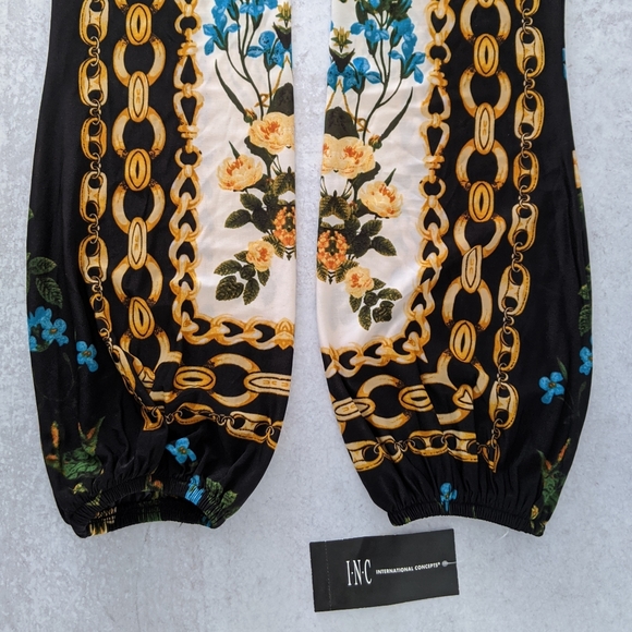 INC International Concepts Scarf Print Keyhole Blouse, M NWT - Picture 6 of 7